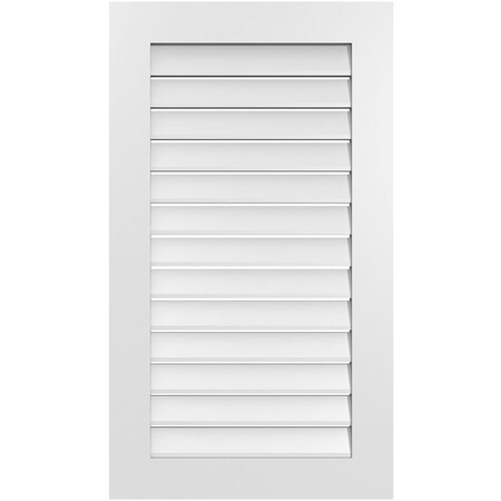 Ekena Millwork Vertical Surface Mount PVC Gable Vent: Functional, w/ 3-1/2"W x 1"P Standard Frame, 24"W x 42"H GVPVE24X4201SF